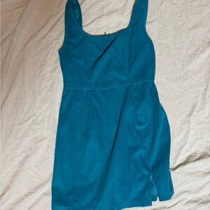 Elegant Teal Sleeveless Dress